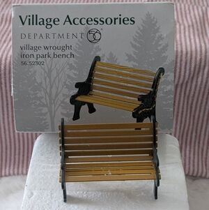Department 56 Village Wrought Iron Park Bench - Gold and Black Set Of Three